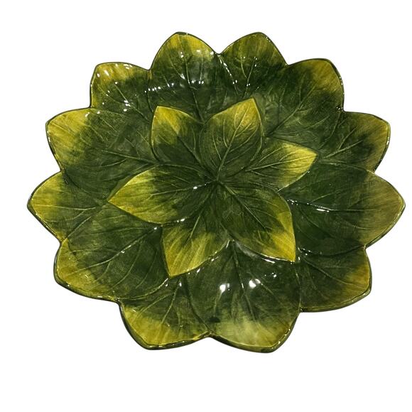Leaves Plate ABC Bassano Pottery Majolica - Picture 1 of 5